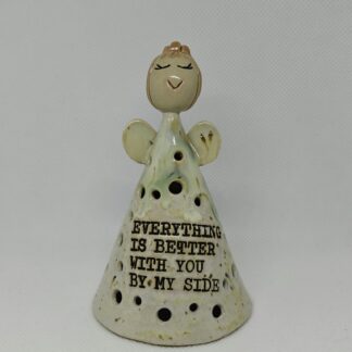 Stor engel til lys med tekst - Everything is better with you by my side